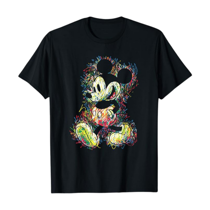 Disney Mickey Mouse Scribbles Adult Mens Graphic T-Shirt