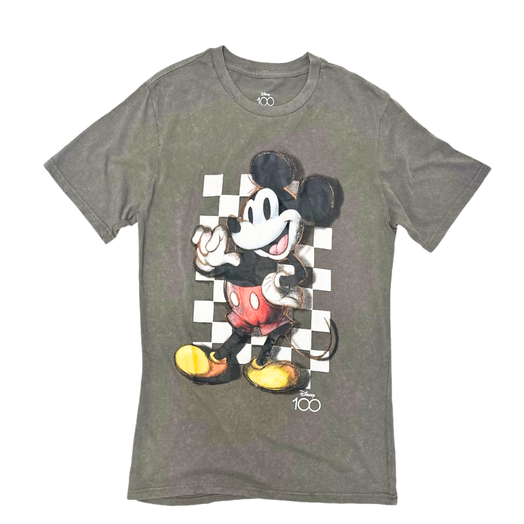 Disney 100 Mickey Mouse Cubes Mineral Wash Adult Tee