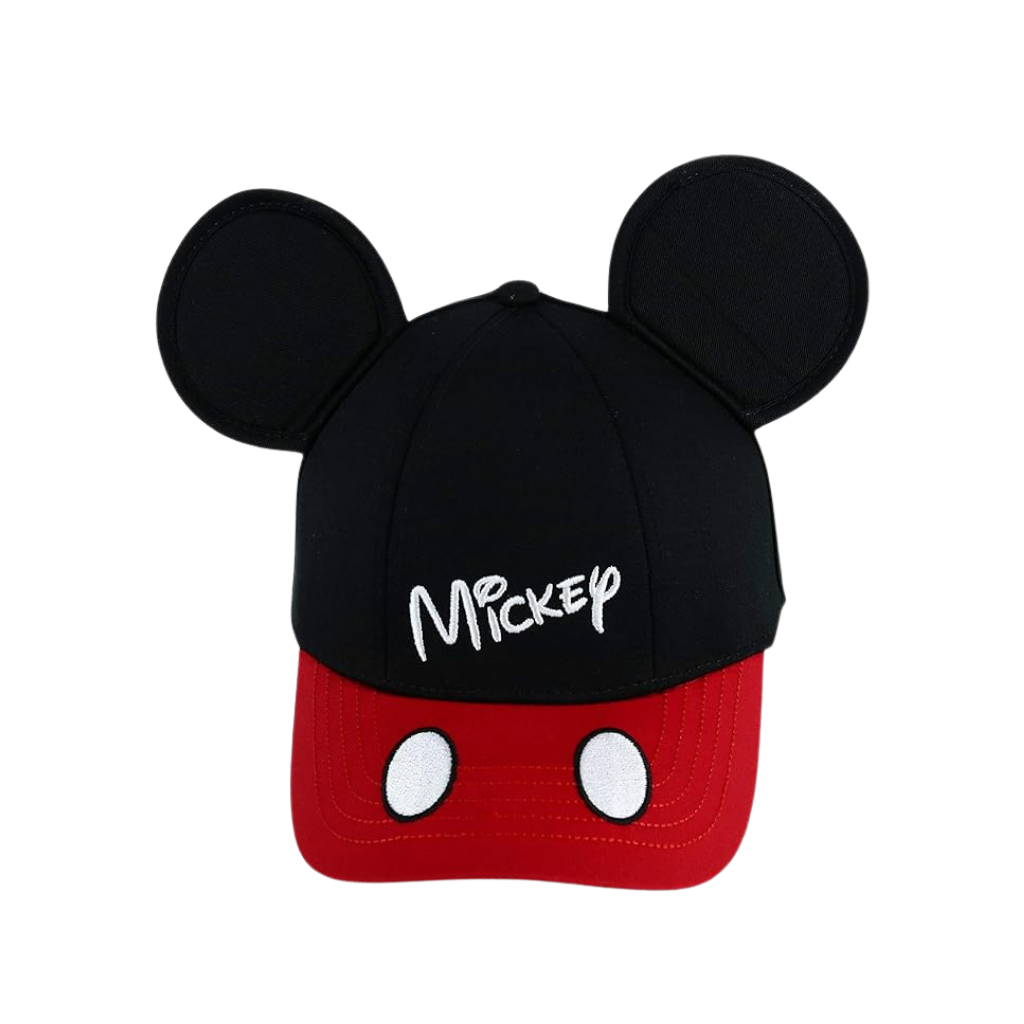 Disney Adult Mickey Mouse Ears Baseball Cap, Black Red, One Size