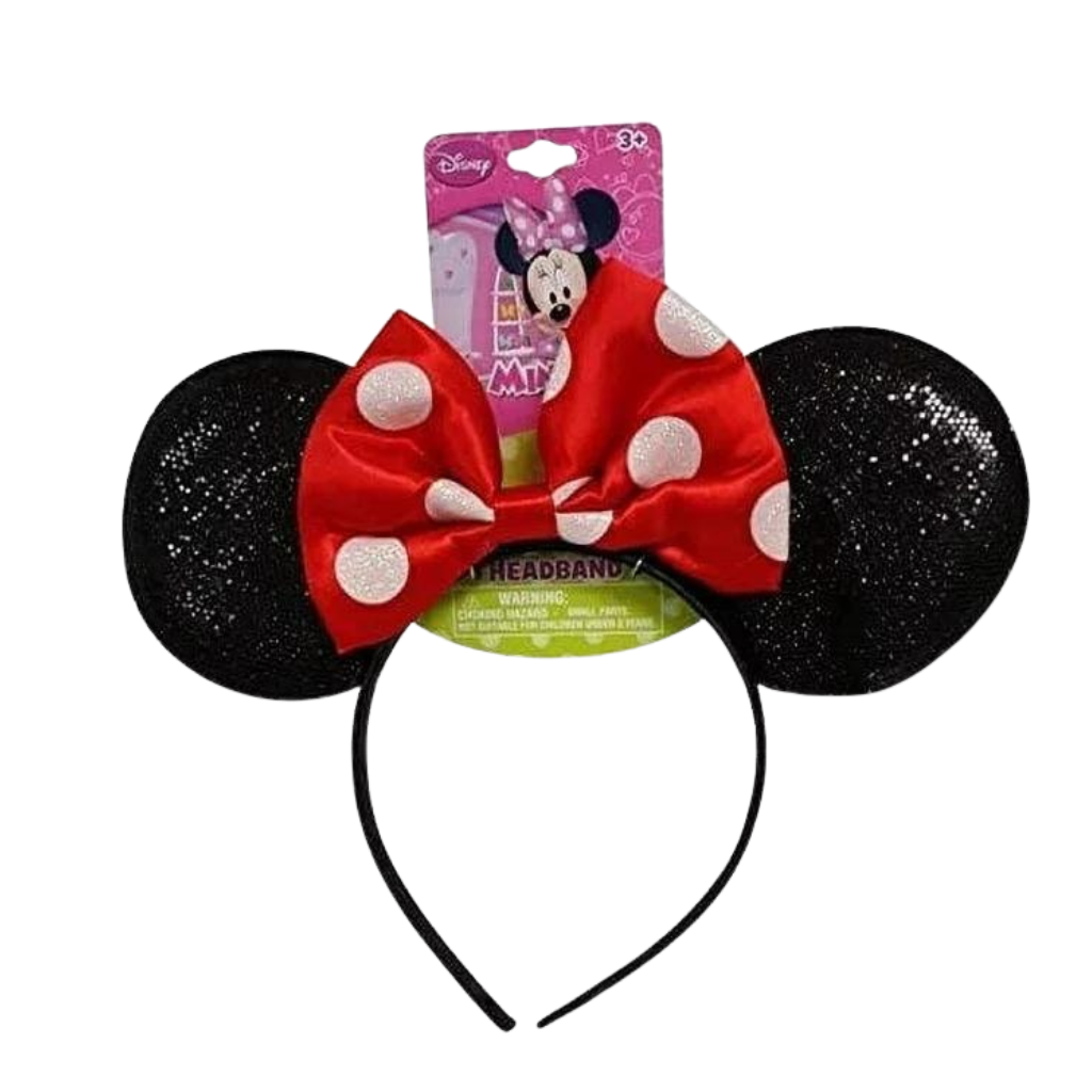 Minnie Mouse Sparkled Ear Shaped Headband with Bow