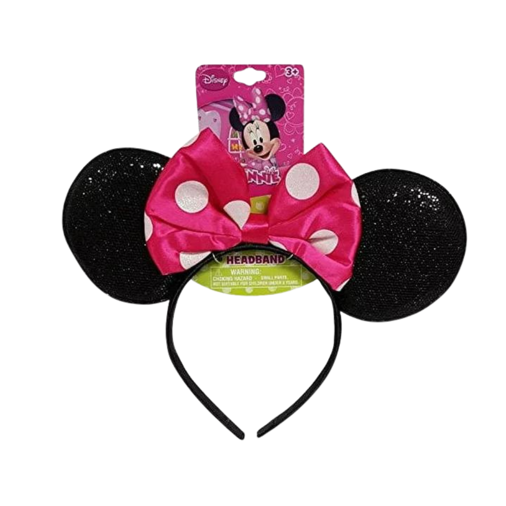 Minnie Mouse Sparkled Ear Shaped Headband with Bow