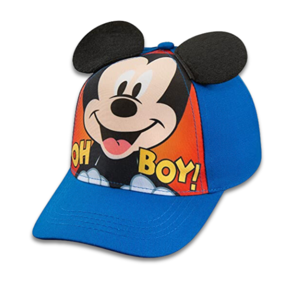 Disney Mickey Mouse Boys Baseball Cap – Comics and 3D Pop Out Ears- Toddler Boys 2-4 Years (Blue)
