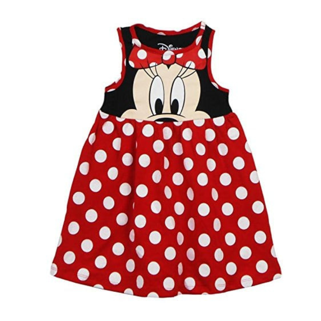 Disney Toddler Girls Minnie Face Dress, Red Polka Dot