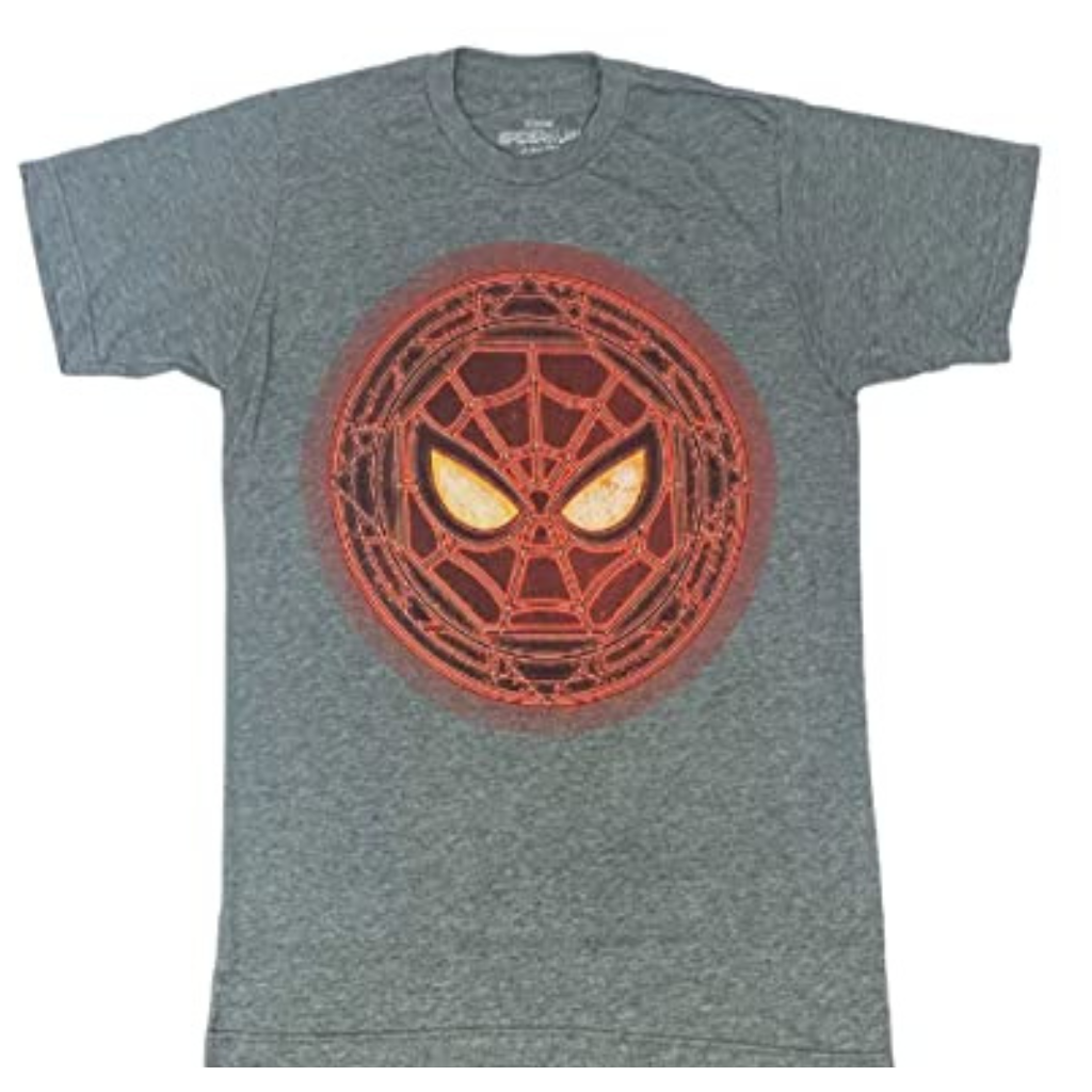 Marvel Spidey Glow Face Tee Grey T shirt