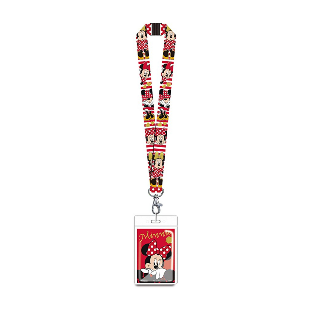 Disney Minnie Mouse Red Polka Dots and Stripes Lanyard