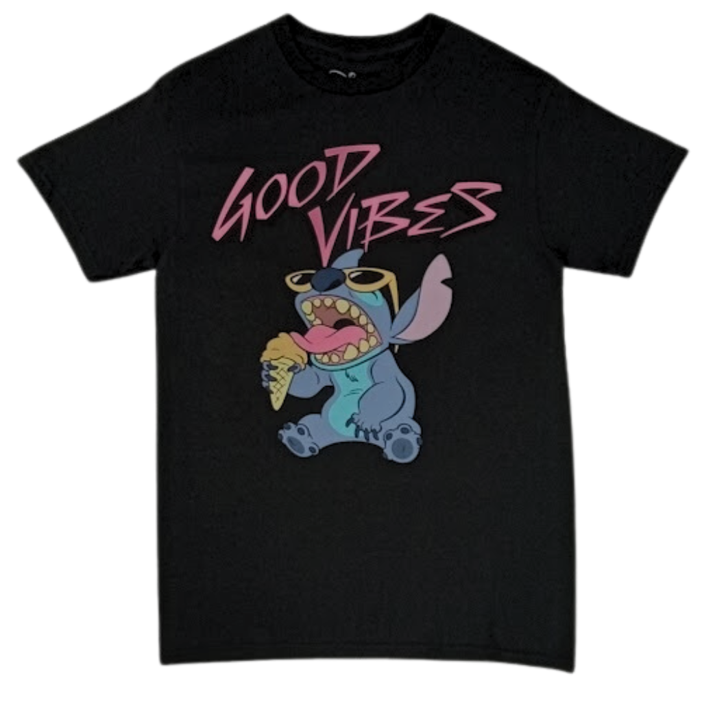 Disney Adults Lilo and Stitch Good Vibes T-Shirt