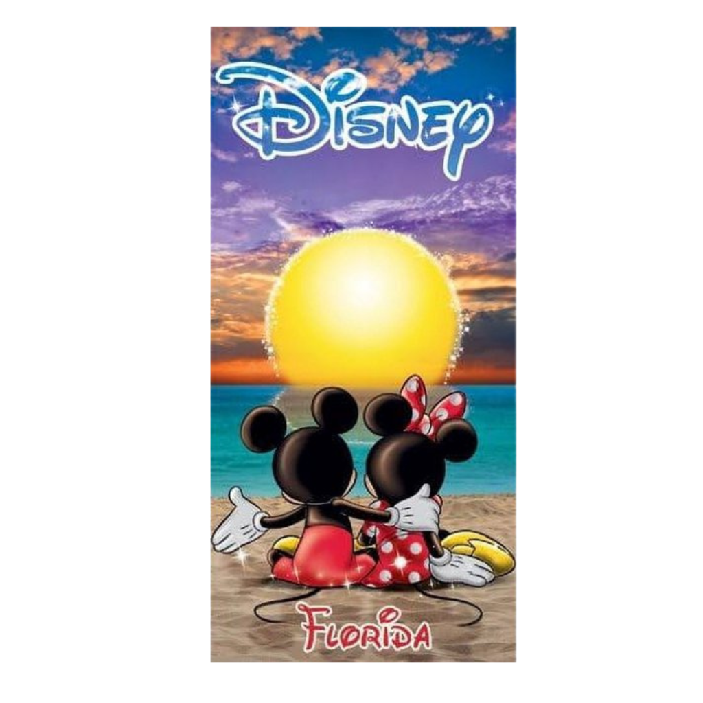 Disney Mickey Mouse Minnie Sunset Florida Beach Towel