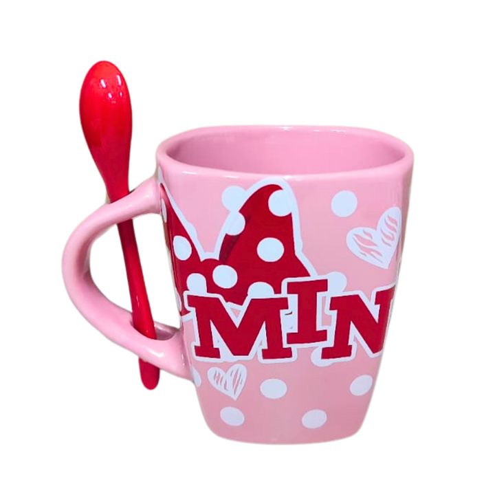 Minnie Mouse Cup-O-Sass 11 oz Mug with Spoon Pink