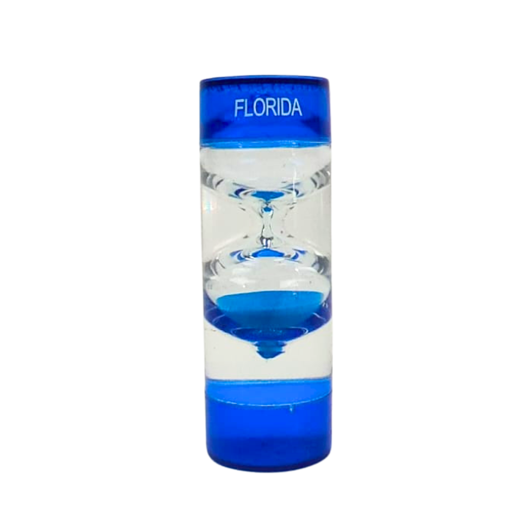 Cylinder Paper Weight with Internal Hourglass Sand Timer in Various Colors