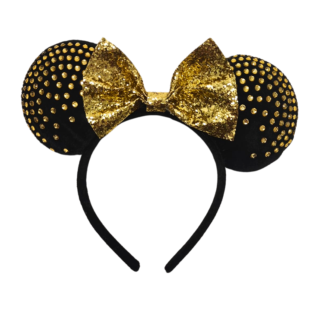 Minnie Ears Headband with Rhinestones Black