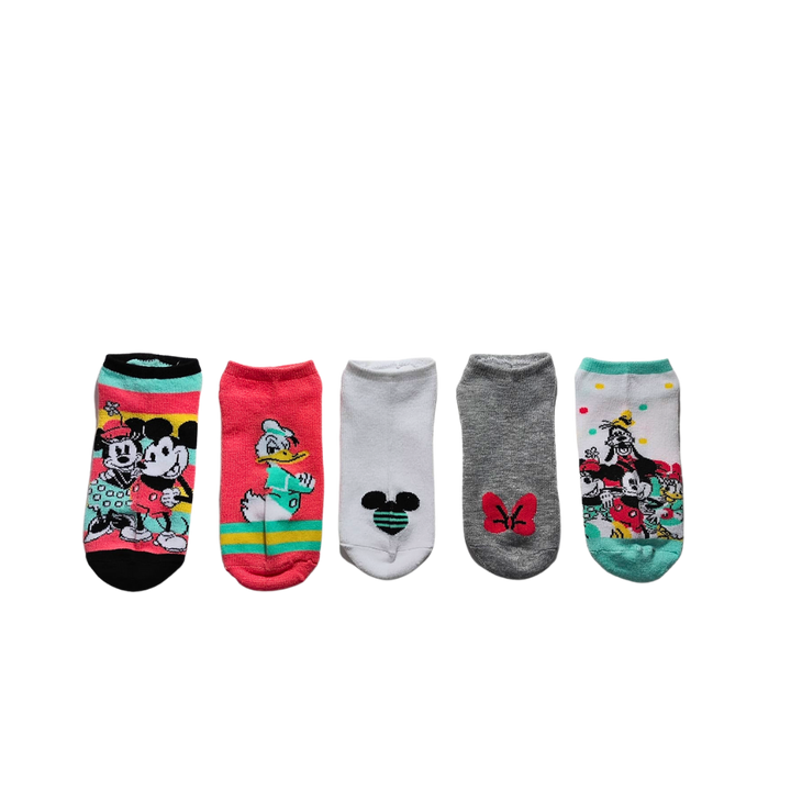 Disney Mickey Mouse And Friends  No-Show Socks 5 Pair