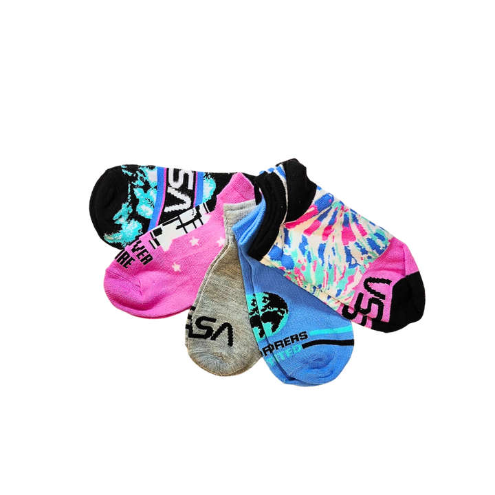 Ladies Nasa No-Show Socks 5-Pack