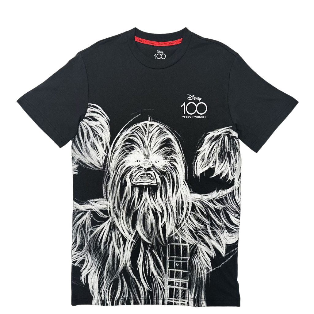 Disney 100 Silver Foil Chewie Strong Adult Shirt