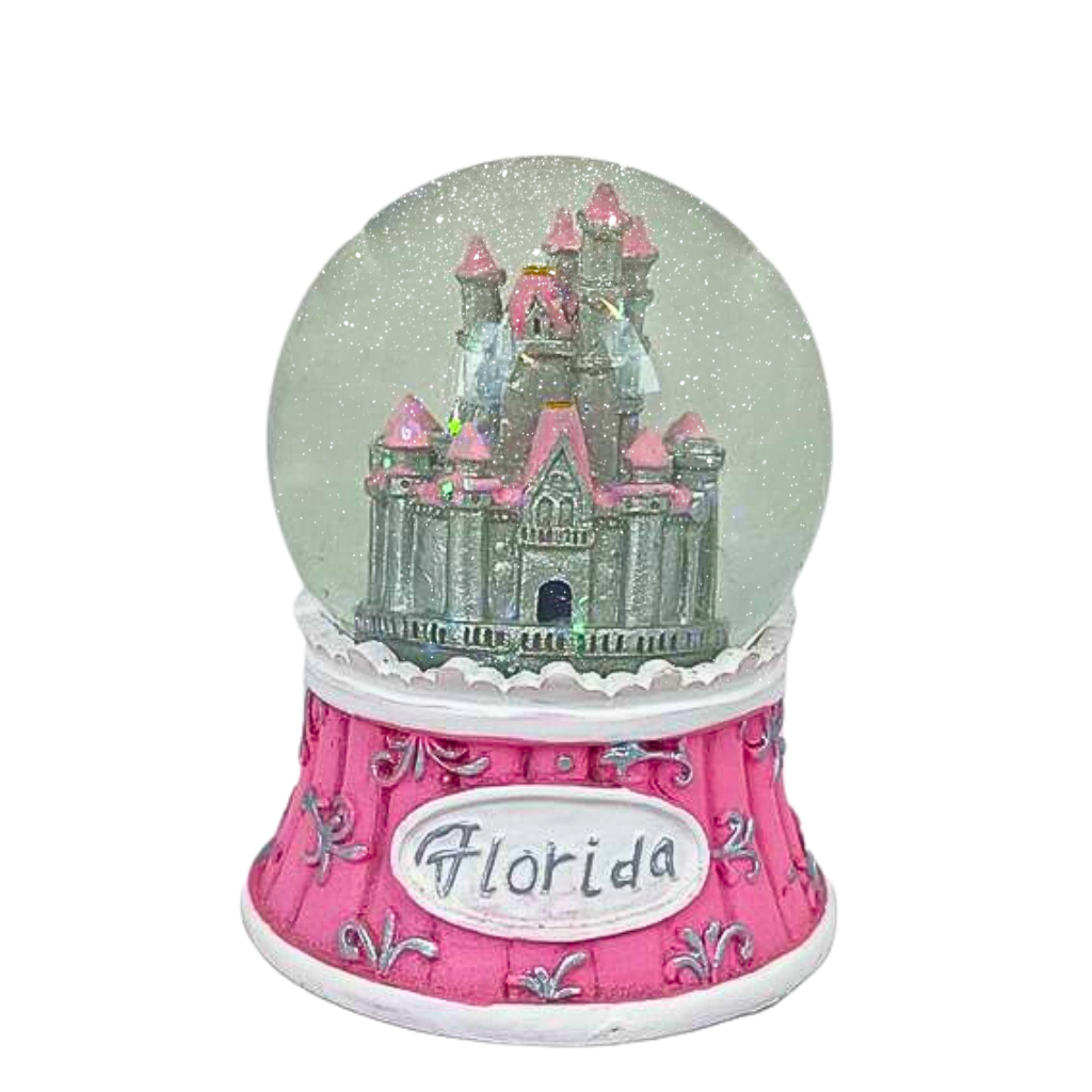 Florida Castle Pink Snow Globe 3.5"