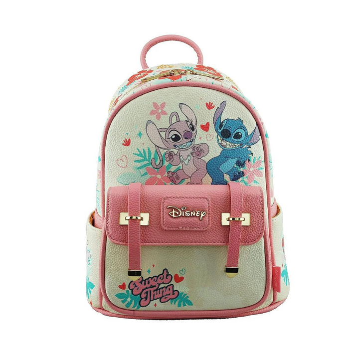Disney Angel & Stitch 11" Mini Backpack – Fashionable Vegan Leather Style