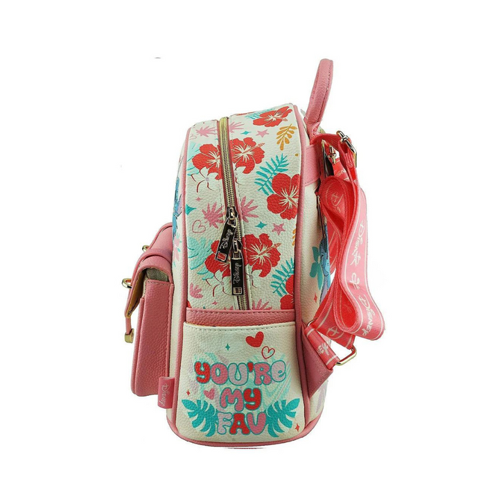 Disney Angel & Stitch 11" Mini Backpack – Fashionable Vegan Leather Style