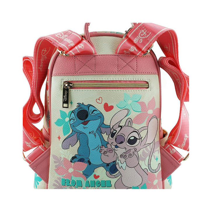 Disney Angel & Stitch 11" Mini Backpack – Fashionable Vegan Leather Style
