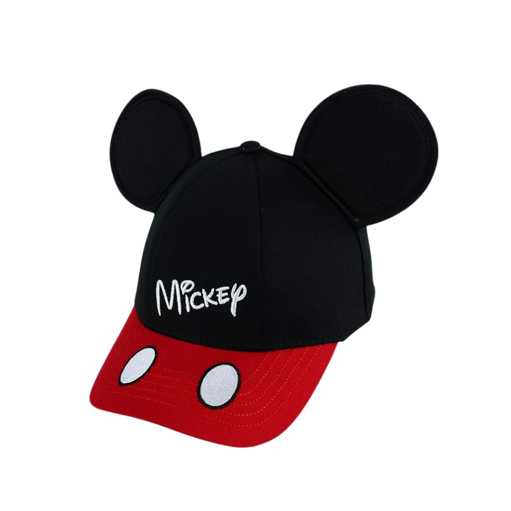 Disney Adult Mickey Mouse Ears Baseball Cap, Black Red, One Size