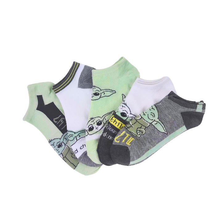 Star Wars the Mandalorian Baby Yoda Women's 5 Pack No Show Ankle Socks