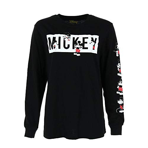 Jerry Leigh Disney Adult Many Mickey Long Sleeve Top, Medium, Black