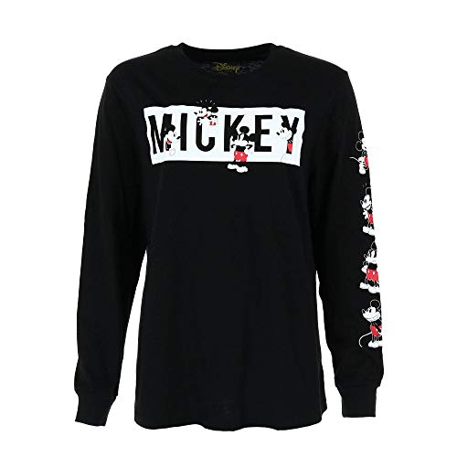 Jerry Leigh Disney Adult Many Mickey Long Sleeve Top, Medium, Black