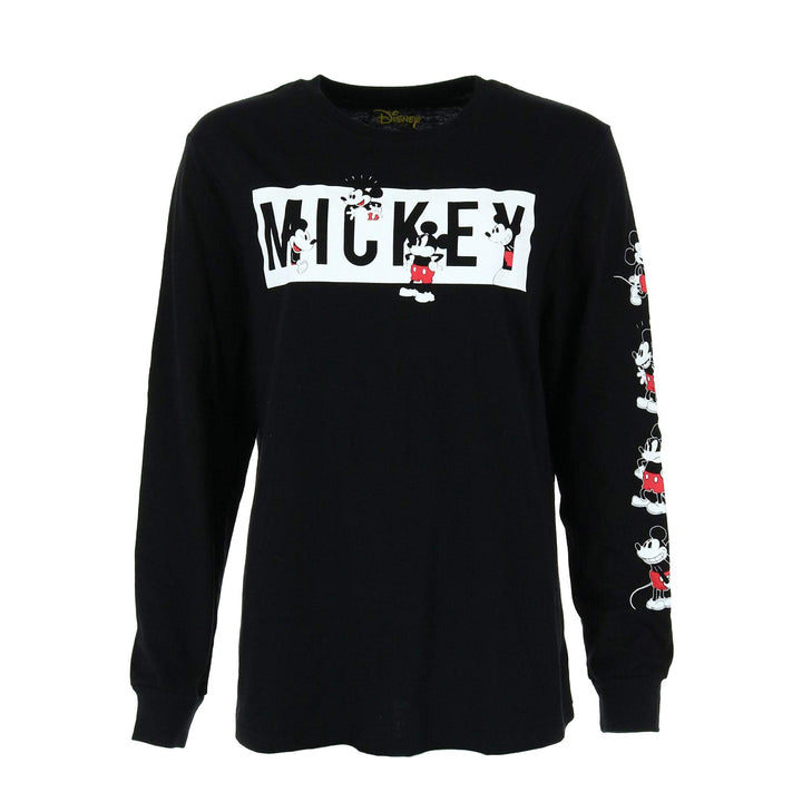 Jerry Leigh Disney Adult Many Mickey Long Sleeve Top, Medium, Black