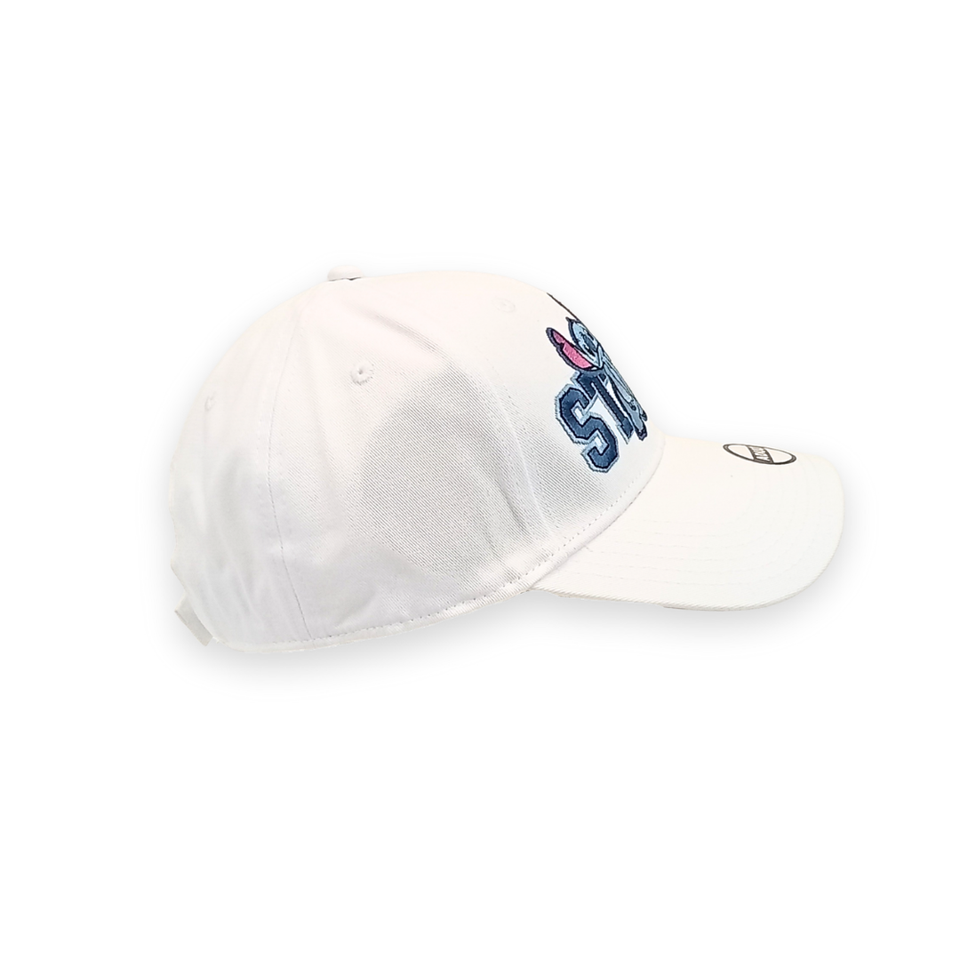 Disney Unisex Lilo & Stitch Embroidered ,Hook and Loop Closure Baseball Cap White for Adult