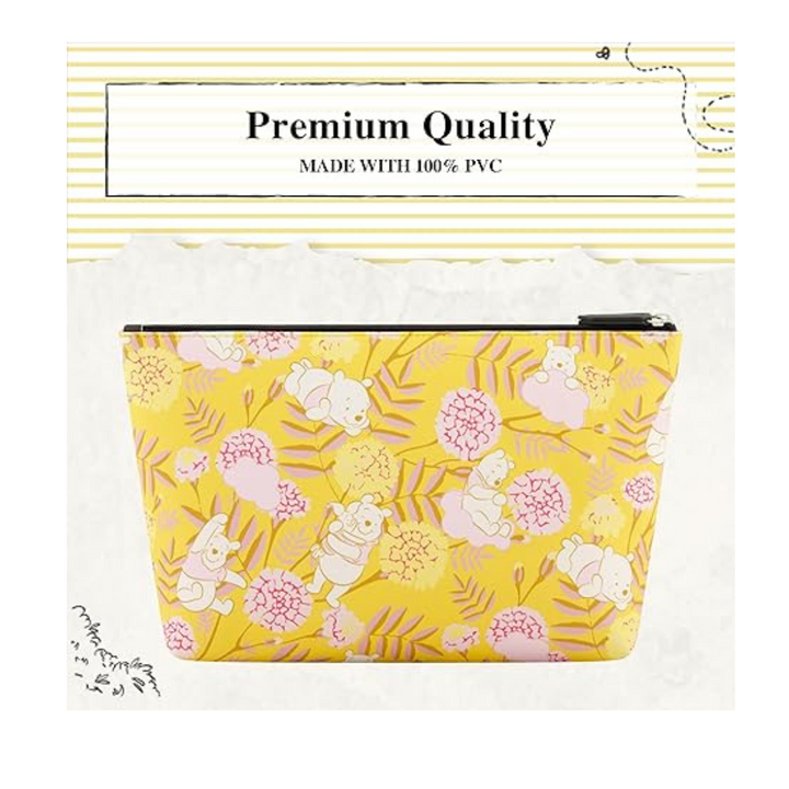 Disney Winnie the Pooh Women's Makeup Bag, Small Travel Cosmetic Zipper Pouch Organizer