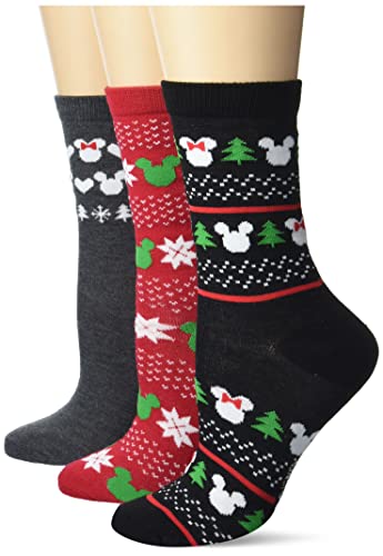 Mickey Mouse Women's Crew Socks, Red, One Size