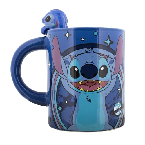 Jerry Leigh Lilo & Stitch 17oz Mug with Sculpted Stitch Critter