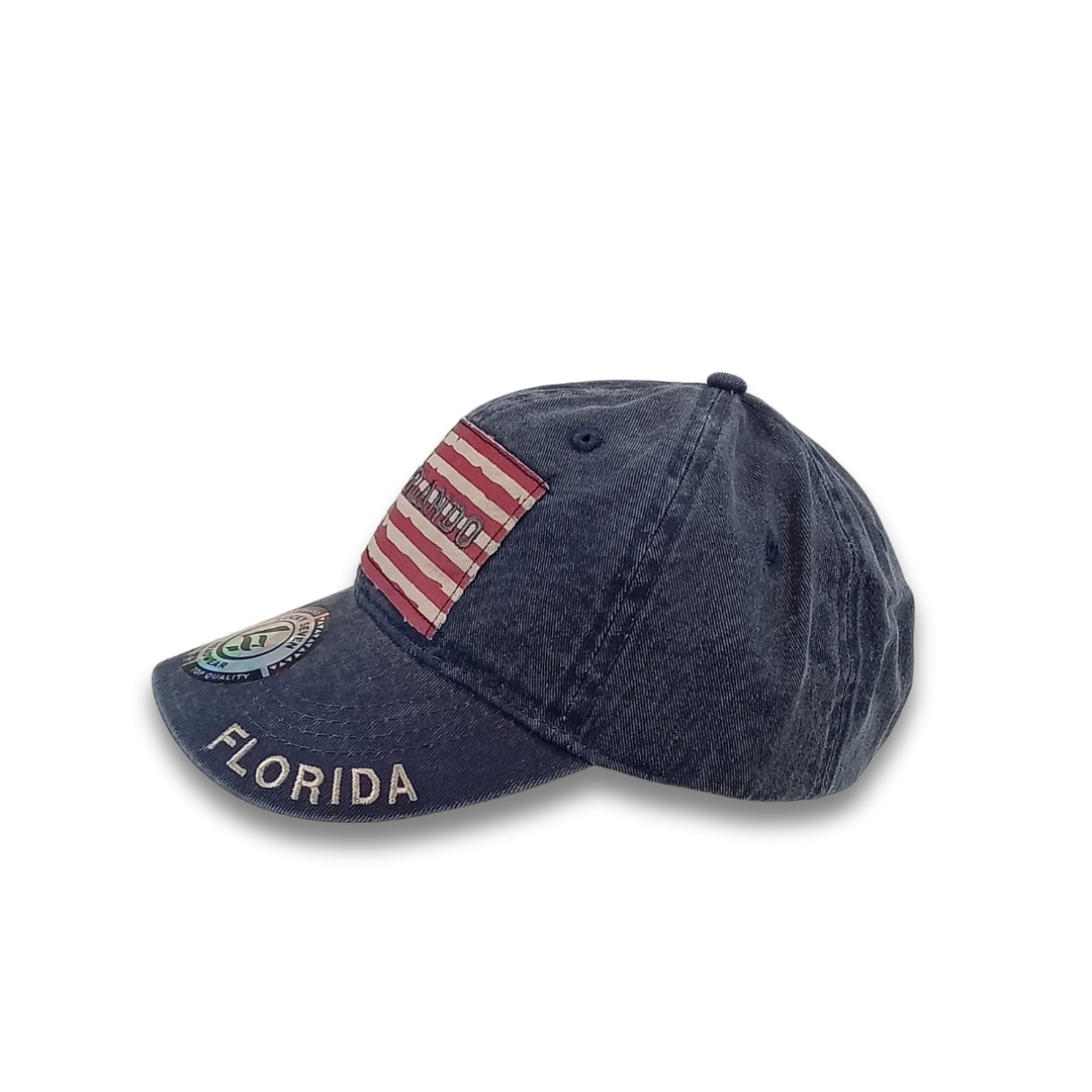 American Flag Ball Cap Orlando Florida Est 1845 , Adjustable, unisex