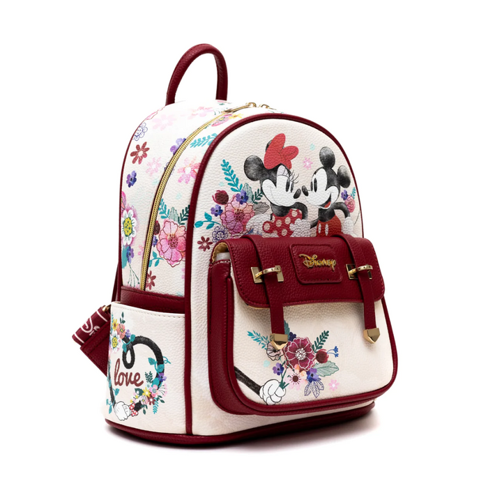 Mickey and Minnie Mouse 11" Vegan Leather Fashion Mini Backpack