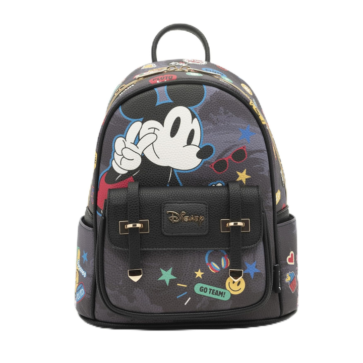 Mickey Mouse 11" Vegan Leather Fashion Mini Backpack, Black