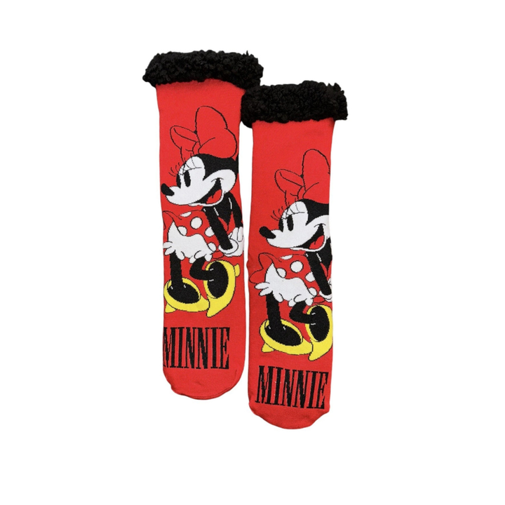 Disney Minnie Mouse Fuzzy Baba Socks Gripper Botton