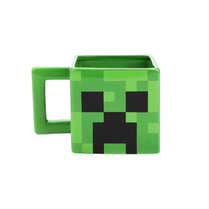 Minecraft Creeper Green 16 Oz Sculpted Square Ceramic Mug