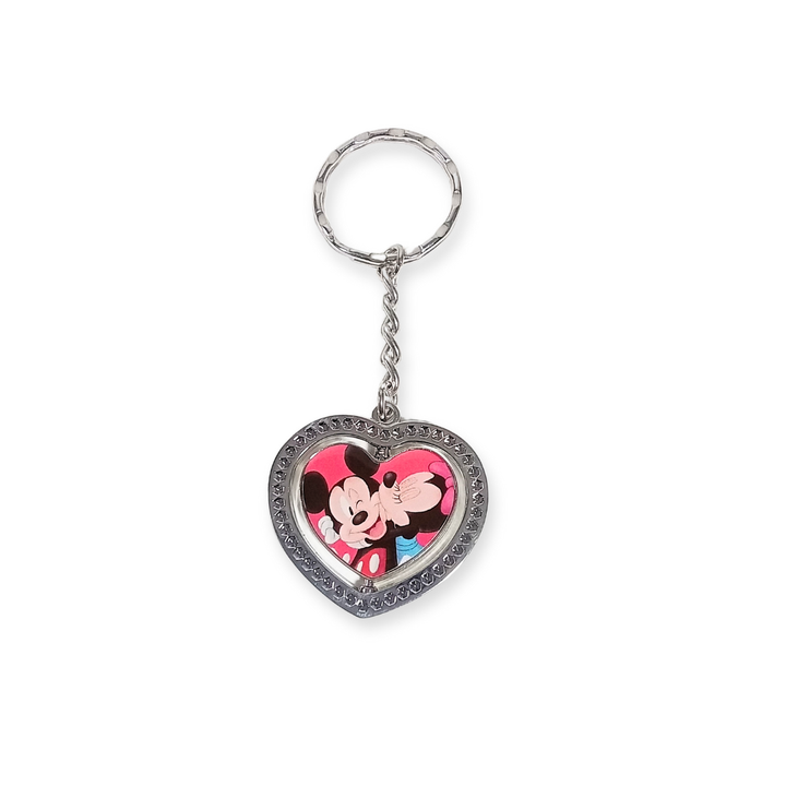 Mickey & Minnie Heart Spinner Keyring