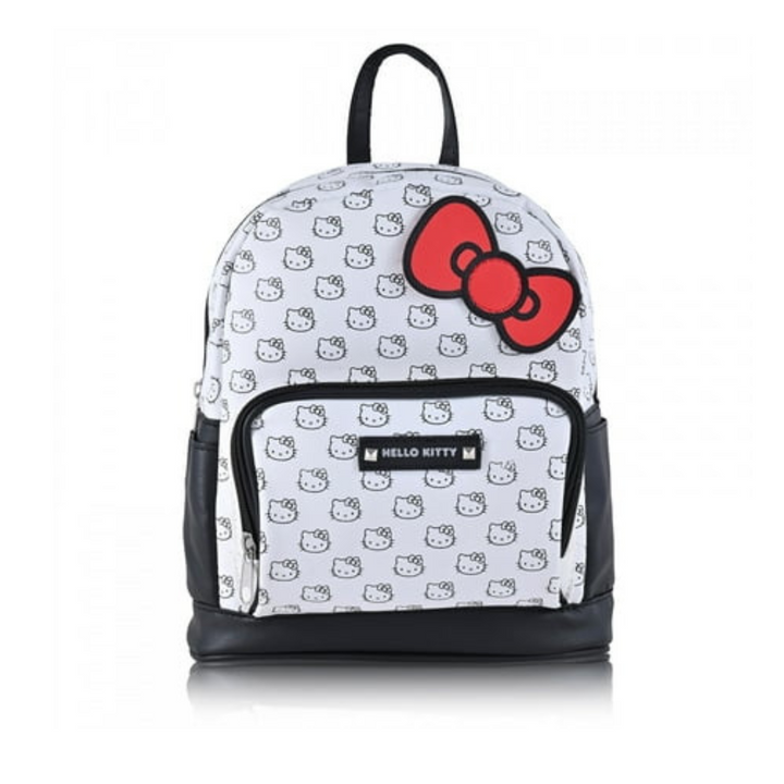 Mini Backpack Deluxe Hello Kitty  White Patten Face 10"