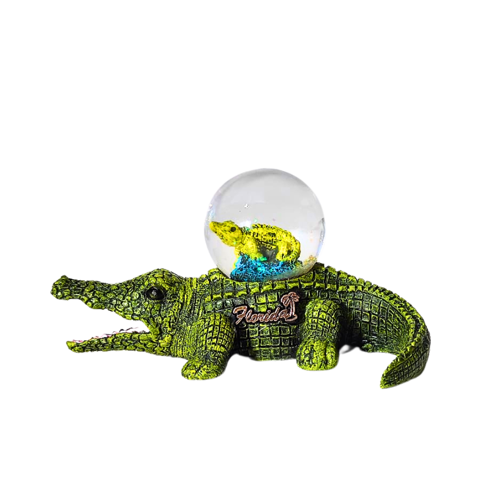 Gator Figure Water Snow Globe Glass Collectibles