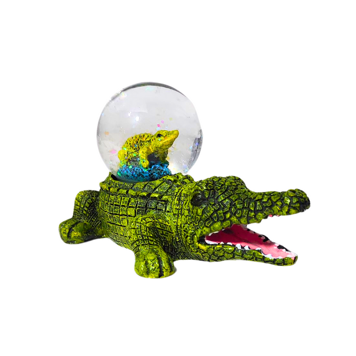 Gator Figure Water Snow Globe Glass Collectibles