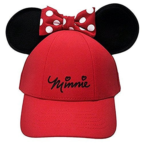 Disney Womens Minnie Mouse Cap With Bow & Ears Red