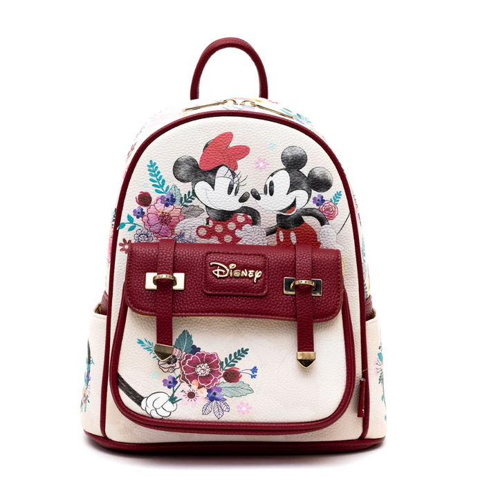 Mickey and Minnie Mouse 11" Vegan Leather Fashion Mini Backpack