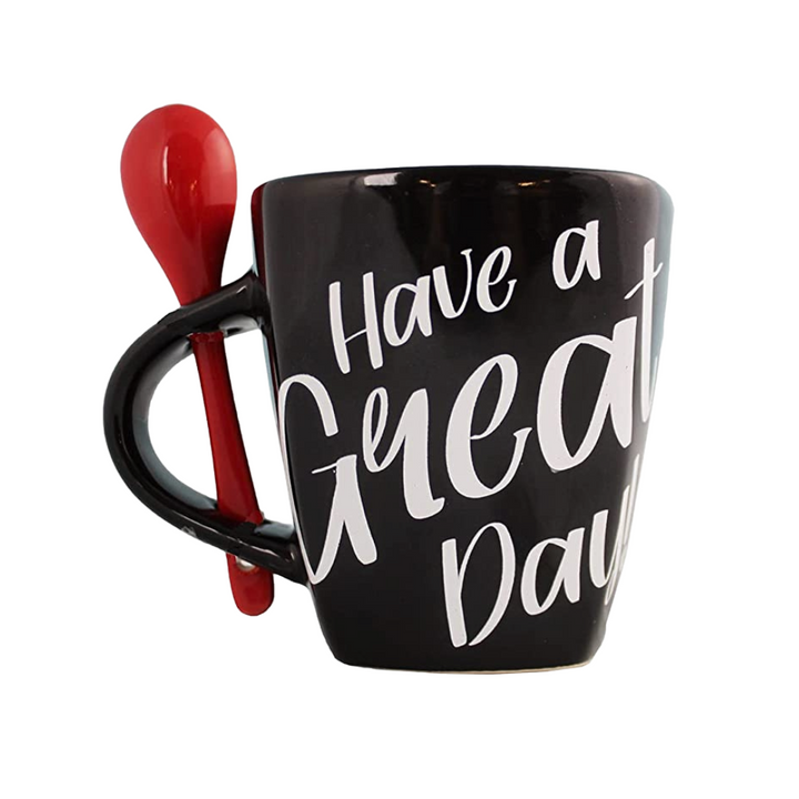 Mickey Mouse Have a Great Day Coffee Mug with Spoon