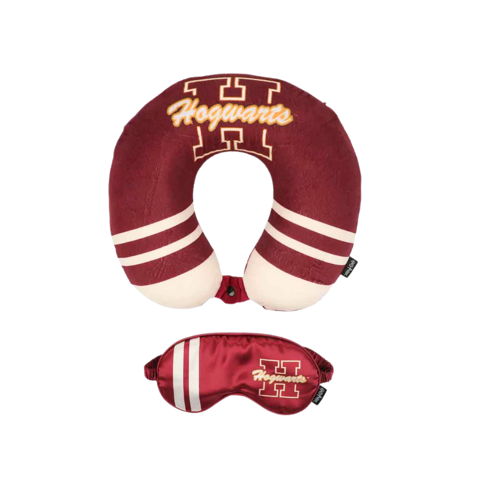 Adult Harry Potter Hogwarts Travel Set with Neck Pillow Eye Mask and Throw Blanket