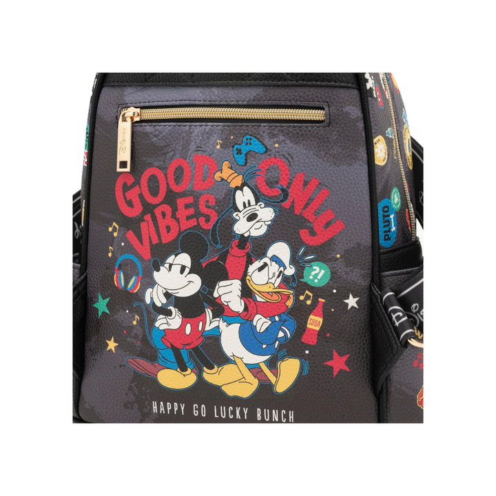 Mickey Mouse 11" Vegan Leather Fashion Mini Backpack, Black