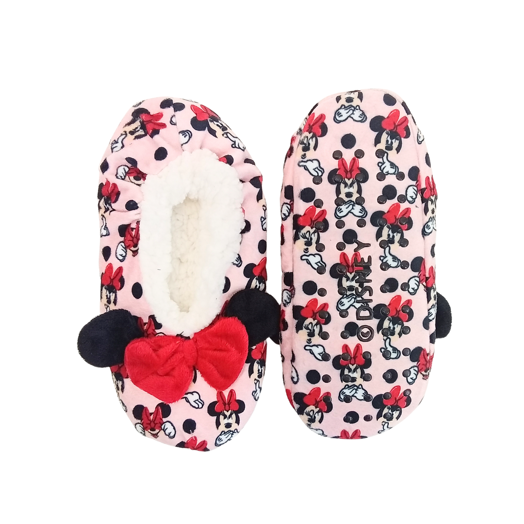 Disney Minnie Fuzzy Babba Slipper Socks with Gripper Dot Bottom
