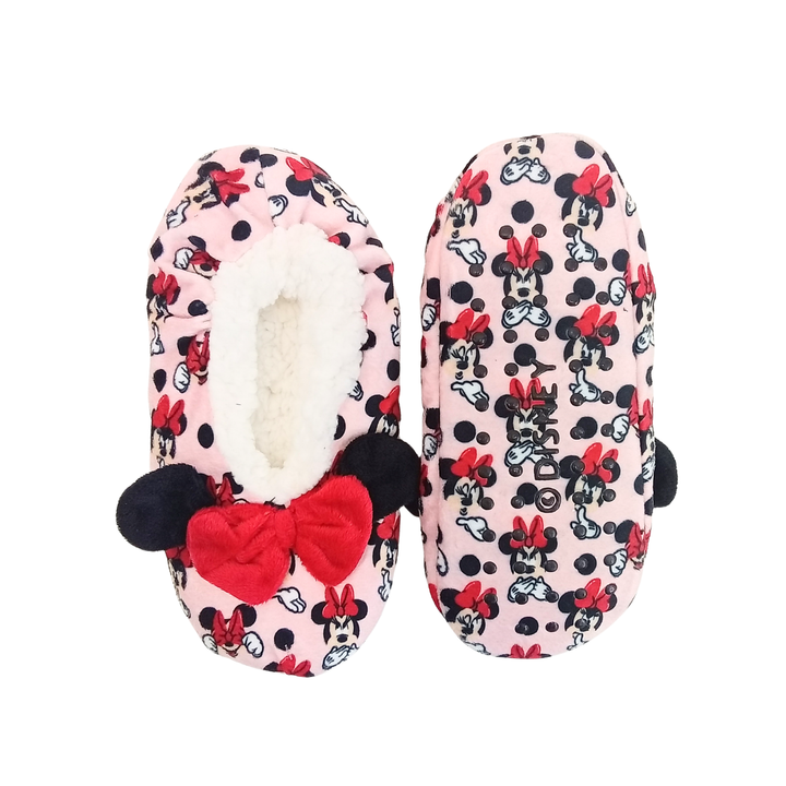 Disney Minnie Fuzzy Babba Slipper Socks with Gripper Dot Bottom