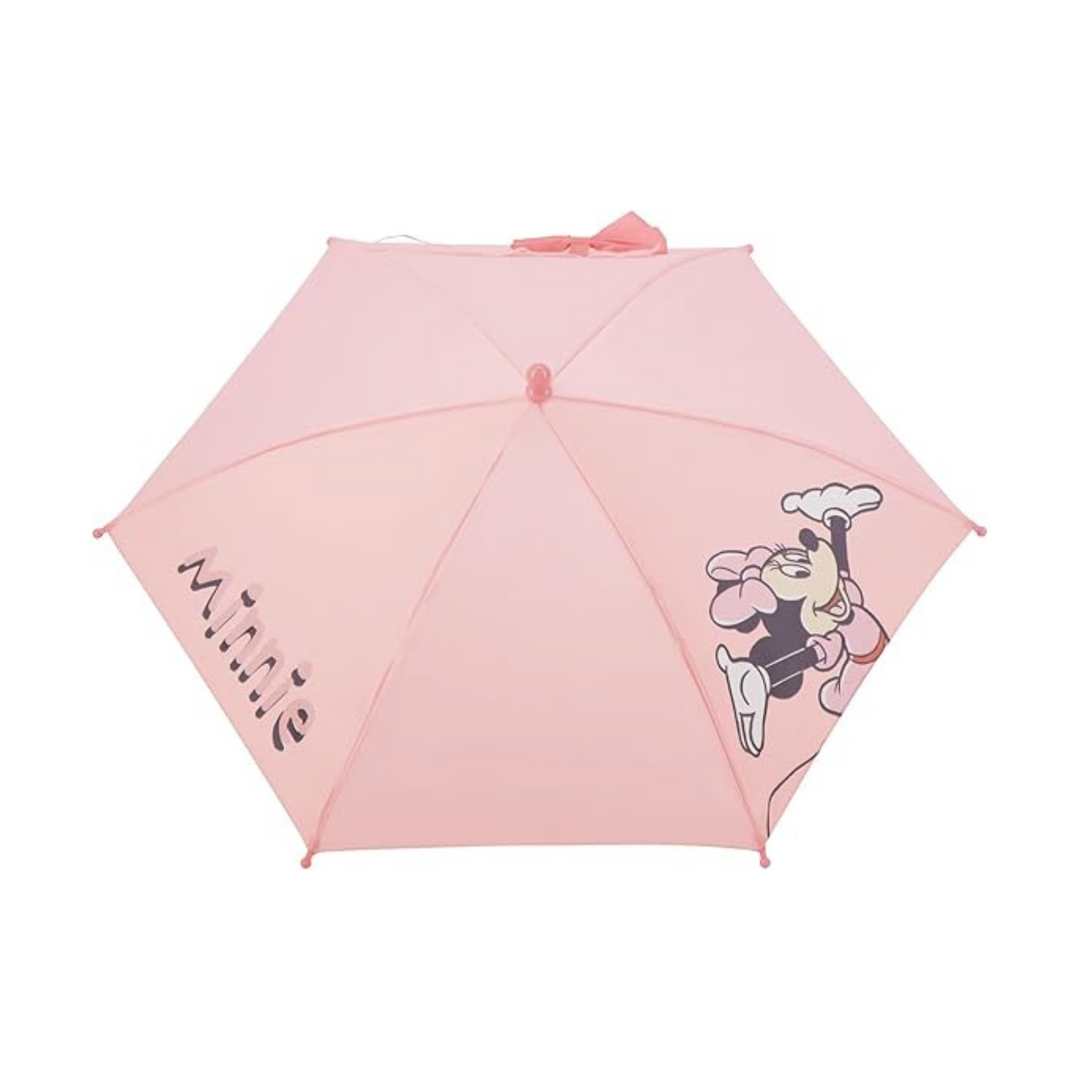 Disney Minnie Mouse Children's Rain Umbrella with Bow Tie Wrap color Pink
