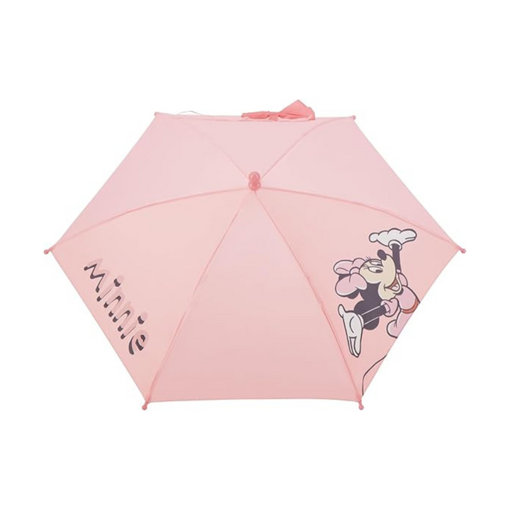 Disney Minnie Mouse Children's Rain Umbrella with Bow Tie Wrap color Pink