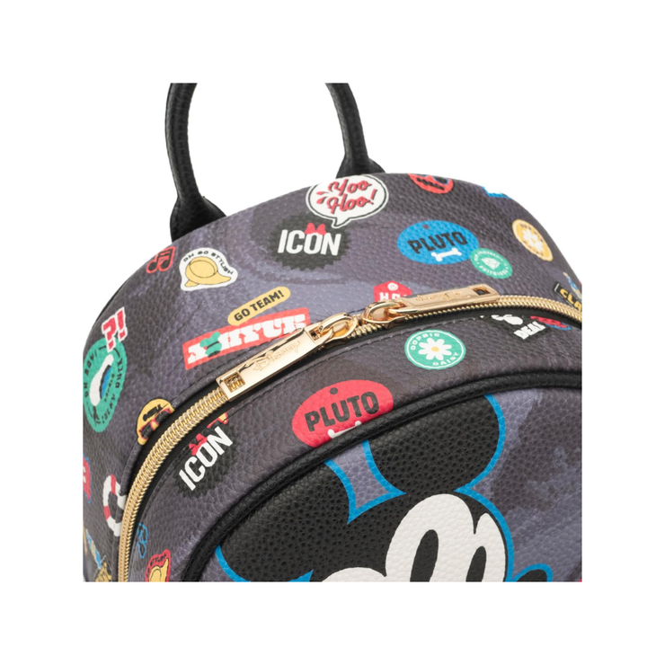 Mickey Mouse 11" Vegan Leather Fashion Mini Backpack, Black