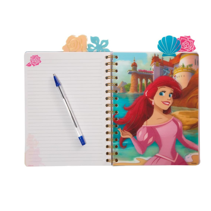 Disney Princess Tab Journal Notebook for Kids, Spiral Bound, 96 Lined Pages, 8 X 7 Inches